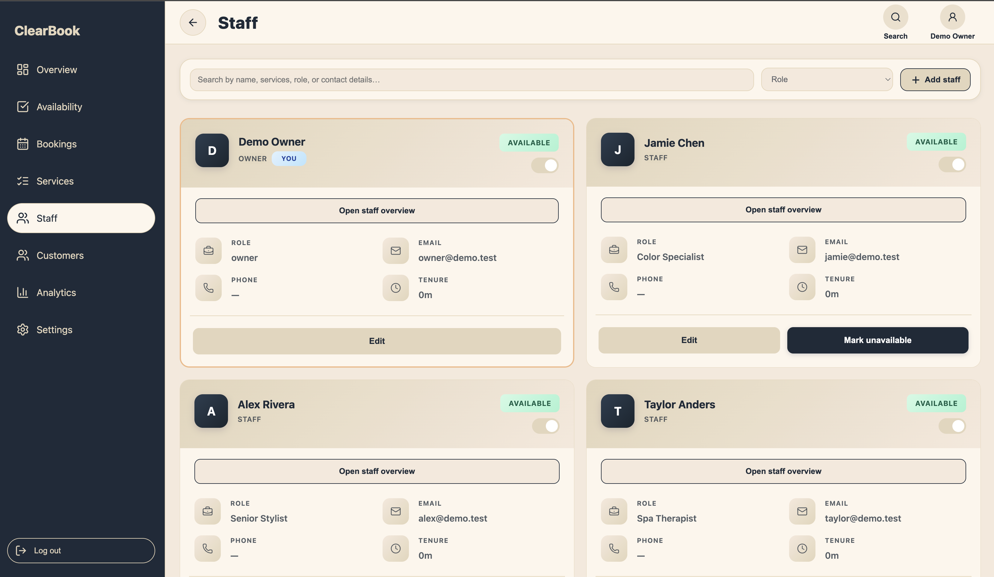 Staff management & states